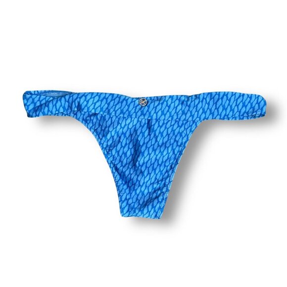 ViX XL Blue Polyamide Bia Tube Bikini Bottom 24K Gold Accents Full Coverage NWT - Picture 5 of 13